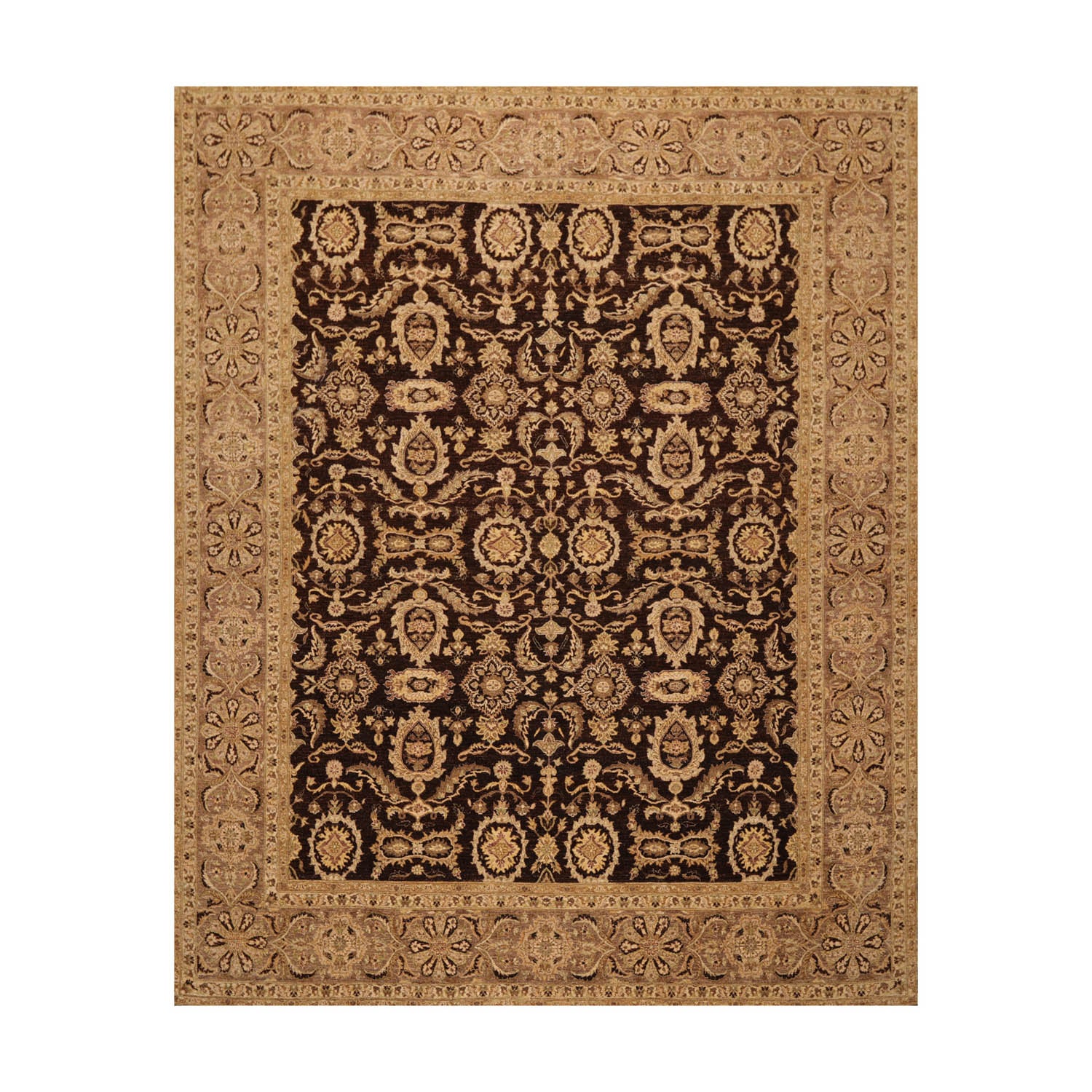 8x10 Brown, Brown, Beige Color Hand Knotted All-Over 100% Wool Traditional-Persian/Oriental Oriental Rug