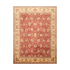8x10 Rusty Red, Ivory, Gray Color Hand Knotted All-Over 100% Wool Traditional-Persian/Oriental Oriental Rug