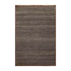 5x7 Charcoal, Olive, Orange Color Hand Knotted All-Over 100% Wool Traditional Oriental Rug