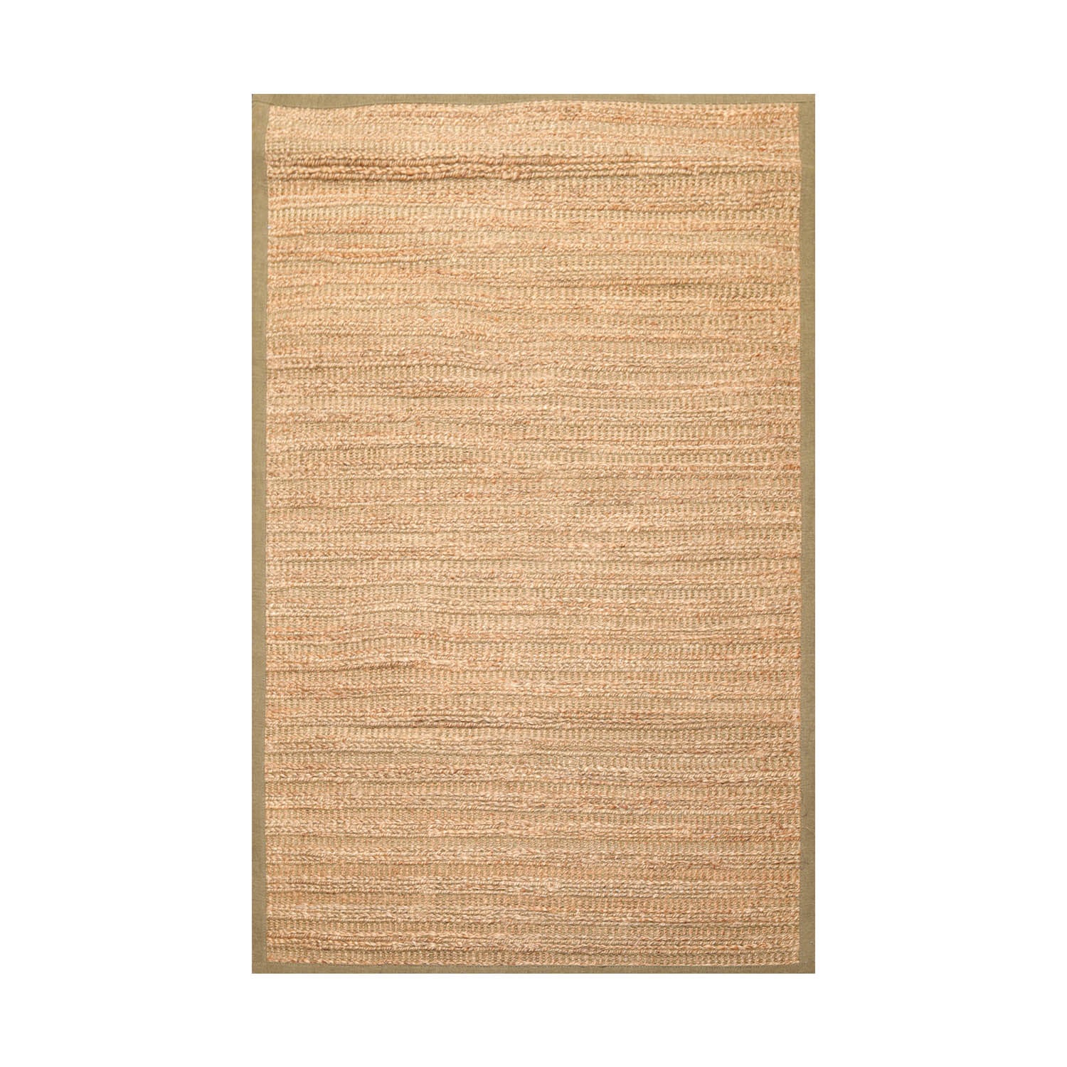 5x8 Tan, Green, Color Hand Knotted All-Over Jute & Rayon||Jute Traditional Oriental Rug