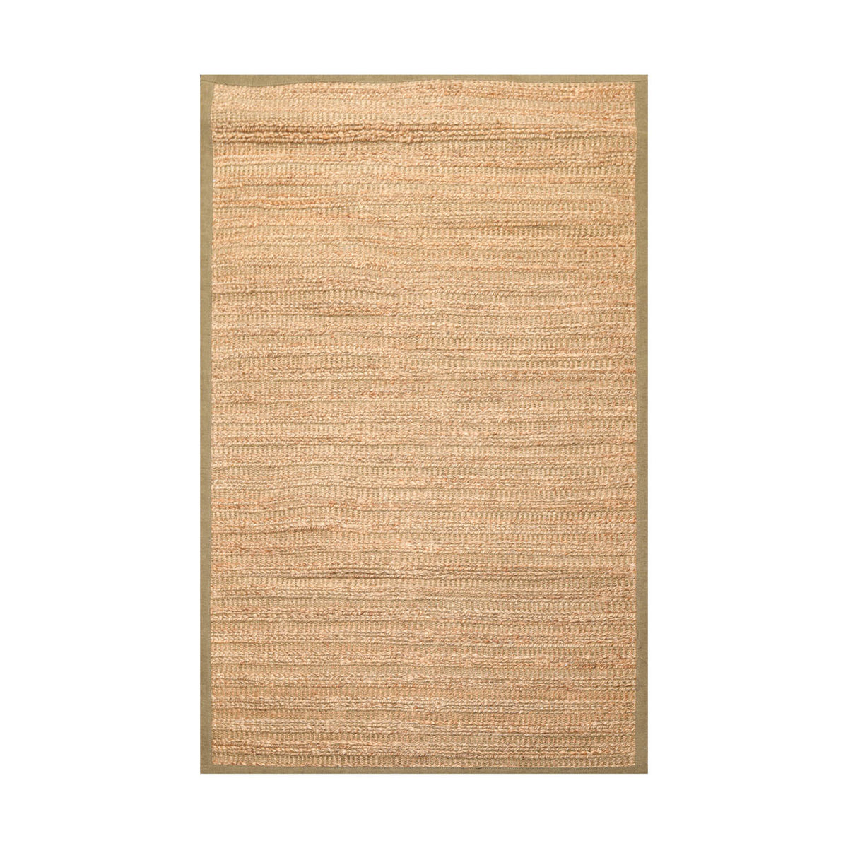 5x8 Tan, Green, Color Hand Knotted All-Over Jute & Rayon||Jute Traditional Oriental Rug