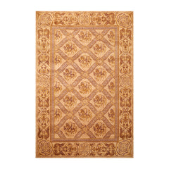 5x8 Caramel, Gold, Brown Color Hand Knotted All-Over 100% Wool Traditional Oriental Rug