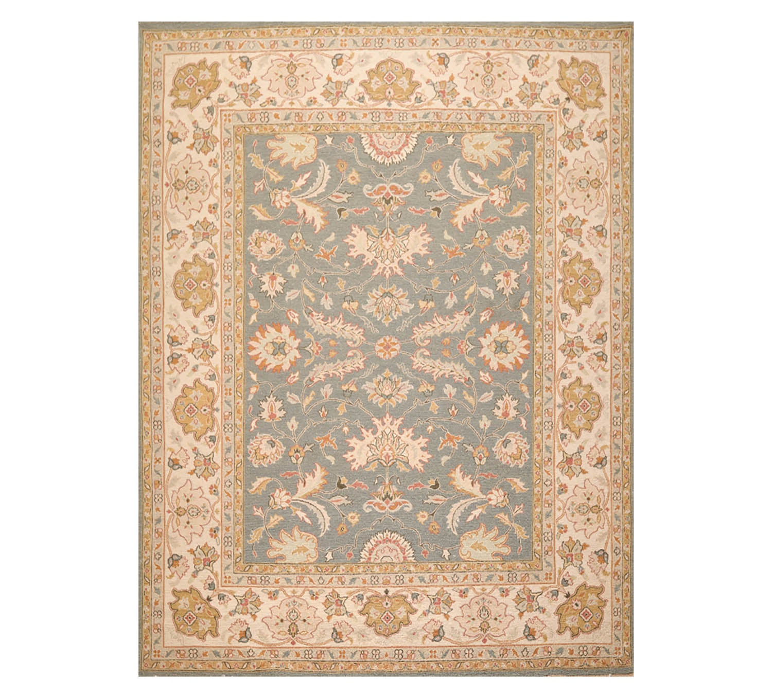 8x10 Slate, Beige, Taupe Color Hand Knotted All-Over 100% Wool Traditional Oriental Rug