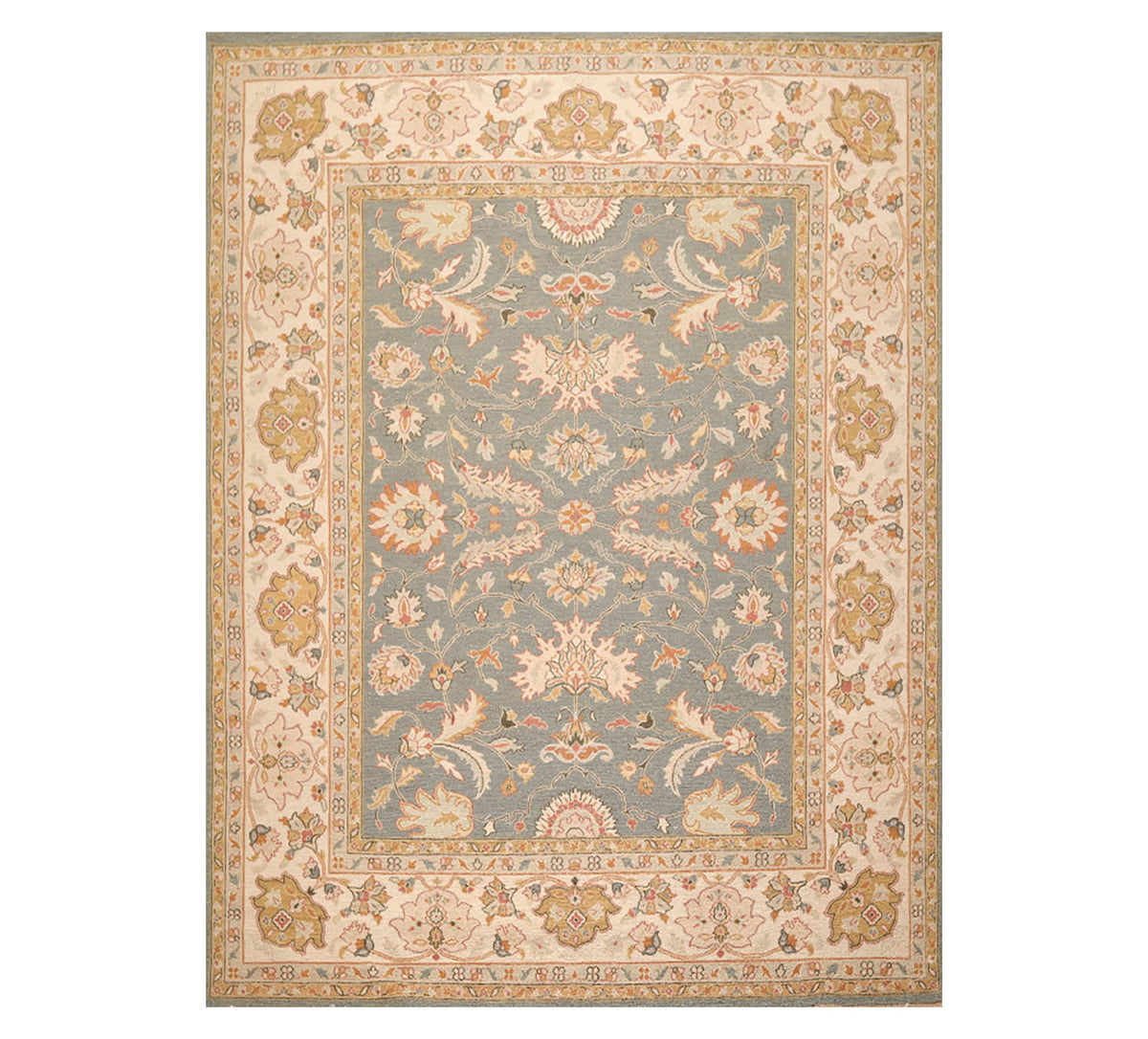 8x10 Slate, Beige, Taupe Color Hand Knotted All-Over 100% Wool Traditional Oriental Rug