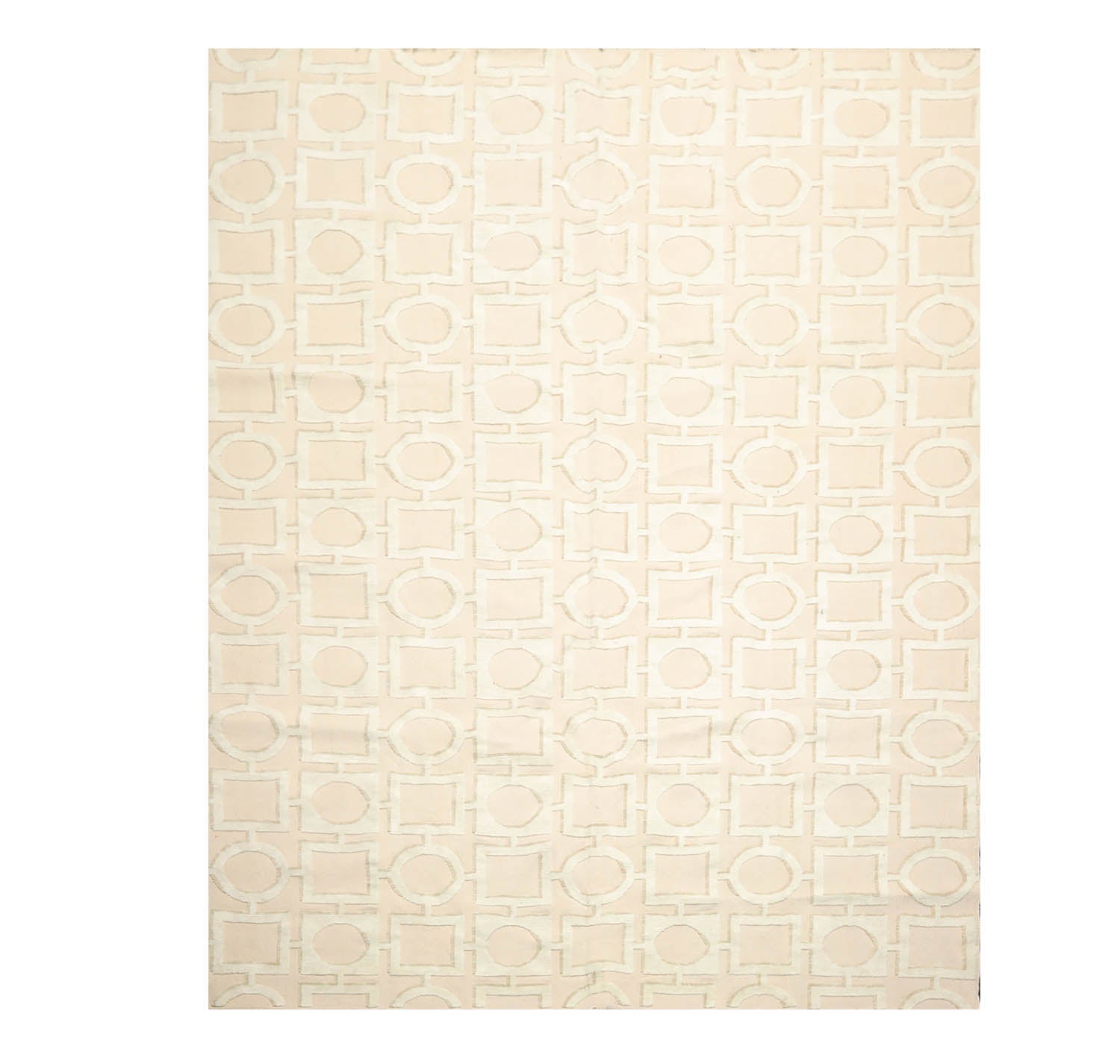 8x10 Beige, Sea Foam, Tan Color Hand Knotted All-Over 100% Wool Modern Oriental Rug