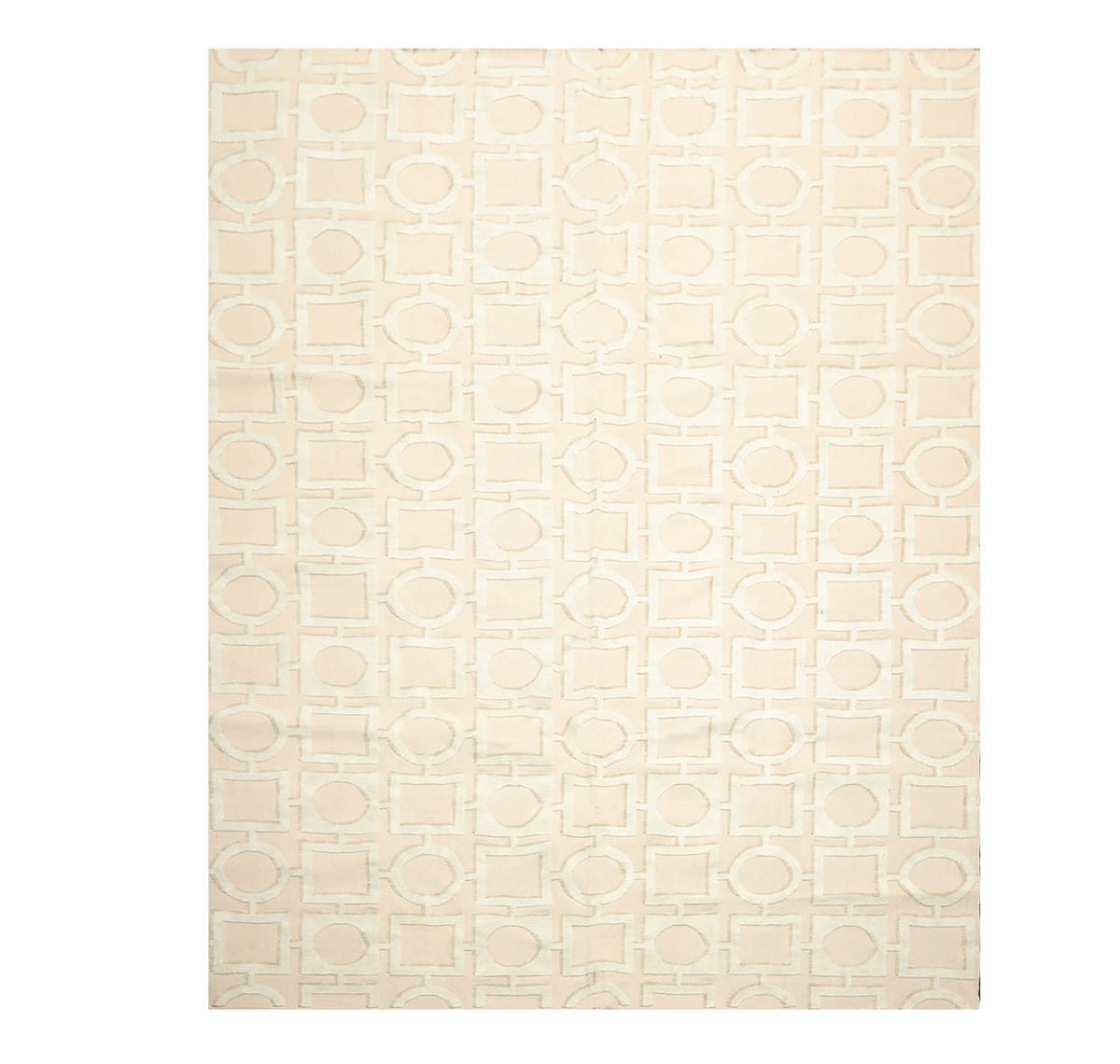 8x10 Beige, Sea Foam, Tan Color Hand Knotted All-Over 100% Wool Modern Oriental Rug