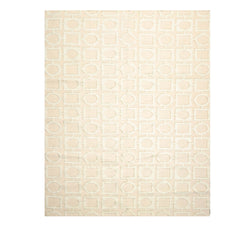 8x10 Beige, Sea Foam, Tan Color Hand Knotted All-Over 100% Wool Modern Oriental Rug