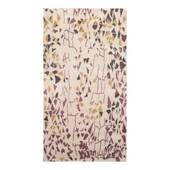 3x5 Beige, Charcoal, Aubergine Color Hand Knotted All-Over 100% Wool Modern Oriental Rug