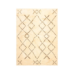 6x9 Ivory, Brown, Color Hand Woven All-Over 100% Wool Traditional Oriental Rug