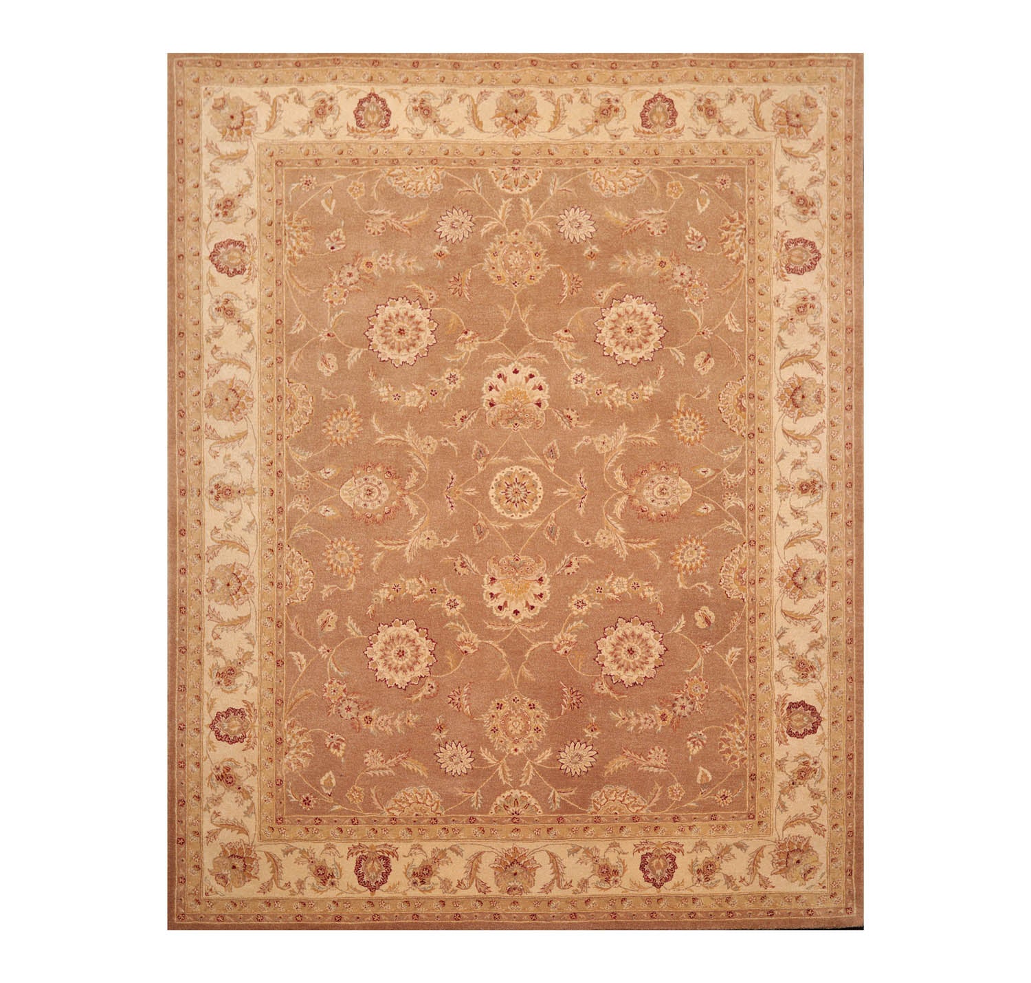8x10 Brown, Beige, Burgundy Color Hand Tufted All-Over 100% Wool Traditional Oriental Rug