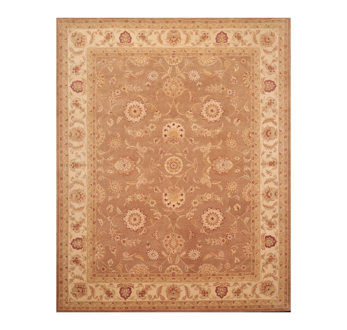 8x10 Brown, Beige, Burgundy Color Hand Tufted All-Over 100% Wool Traditional Oriental Rug