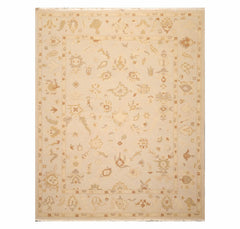 8x10 Moss, Beige, Brown Color Hand Knotted All-Over 100% Wool Traditional Oriental Rug