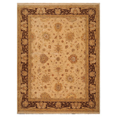 9x12 Tan, Brown, Beige Color Hand Knotted All-Over 100% Wool Traditional Oriental Rug