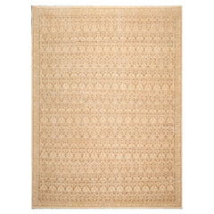 9x12 Beige, Brown, Color Hand Knotted All-Over 100% Wool Transitional Oriental Rug