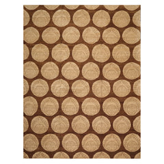 9x12 Olive, Beige, Brown Color Hand Knotted All-Over 100% Wool Transitional Oriental Rug