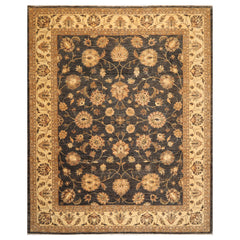 8x10 Gray, Warm Beige, Brown Color Hand Knotted All-Over 100% Wool Traditional Oriental Rug