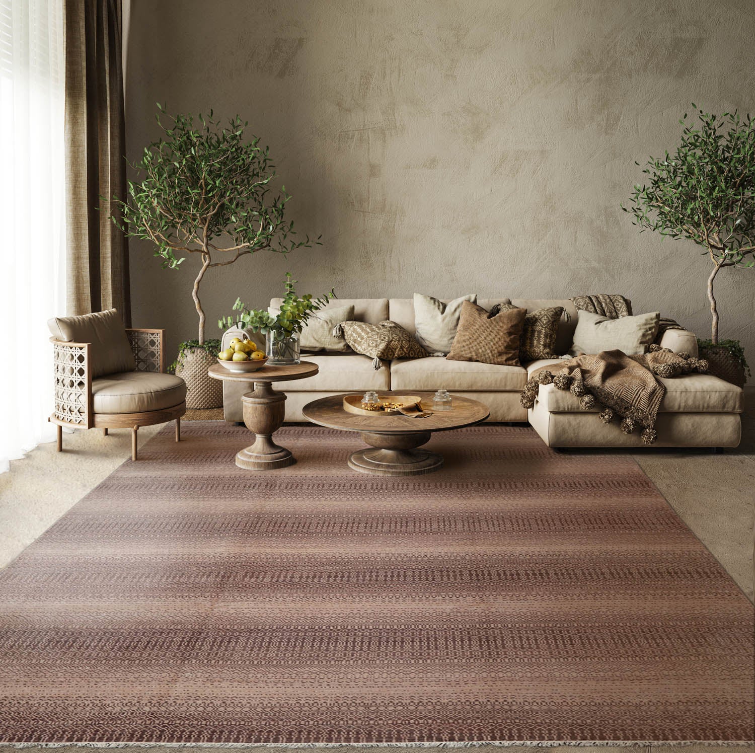 10x14 Brown, Tan, Color Hand Knotted Grass 100% Wool Modern & Contemporary Oriental Rug