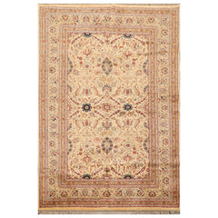 6x9 Warm Beige, Brown, Rust Color Hand Knotted All-Over 100% Wool Traditional Oriental Rug