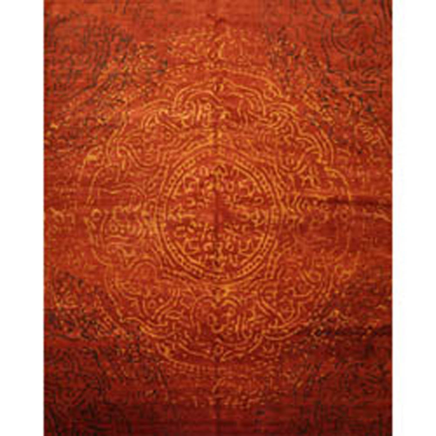 8x10 Terracotta, Gold, Color Hand Knotted All-Over 100% Wool Modern Oriental Rug