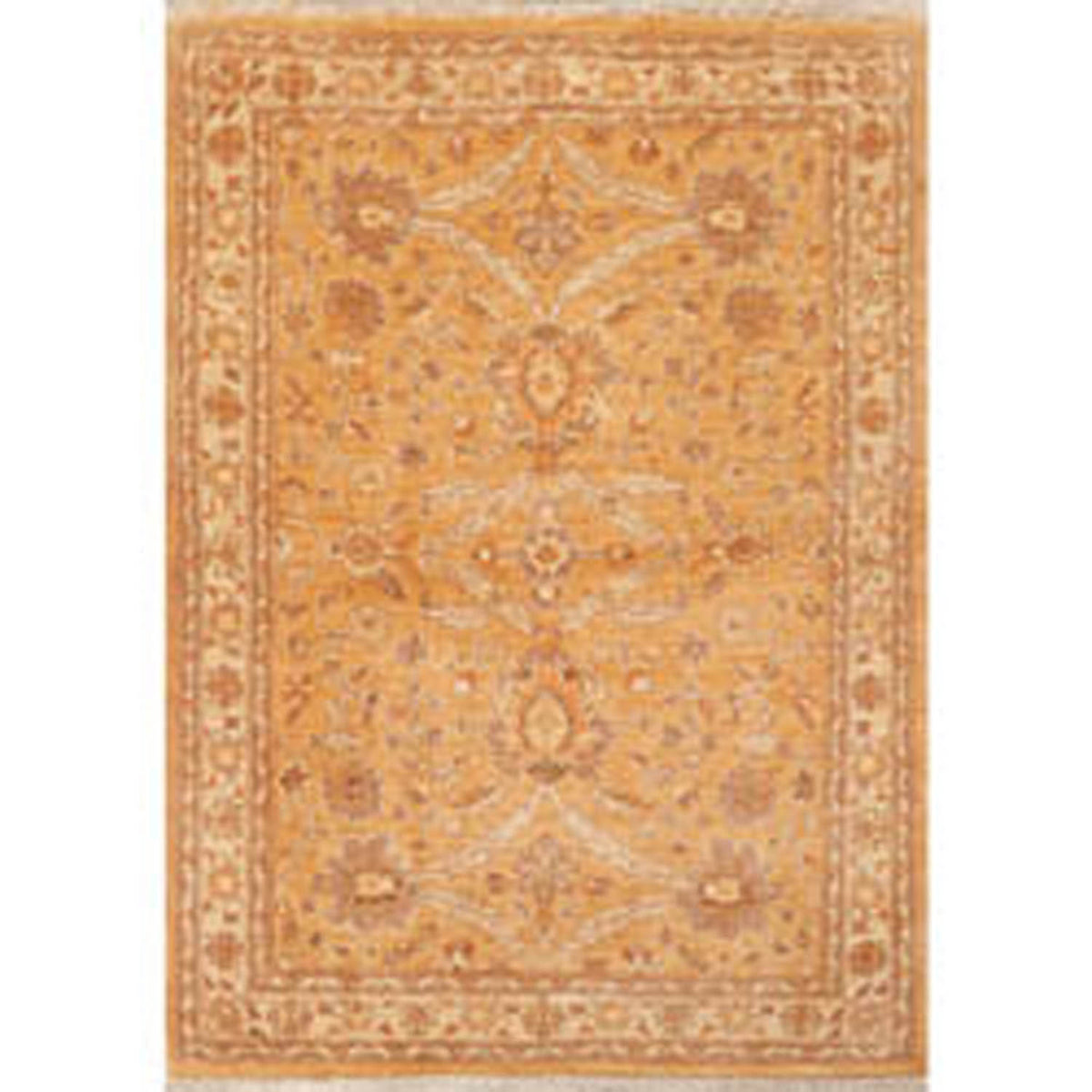 3x5 Caramel, Beige, Taupe Color Hand Knotted All-Over 100% Wool Traditional Oriental Rug