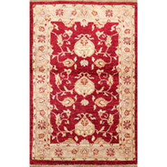 3x5 Wine, Taupe, Beige Color Hand Knotted All-Over 100% Wool Traditional Oriental Rug