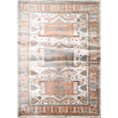 5x7 Beige, Tan, Teal Color Machine Made All-Over 100% Polypropylene Transitional Oriental Rug