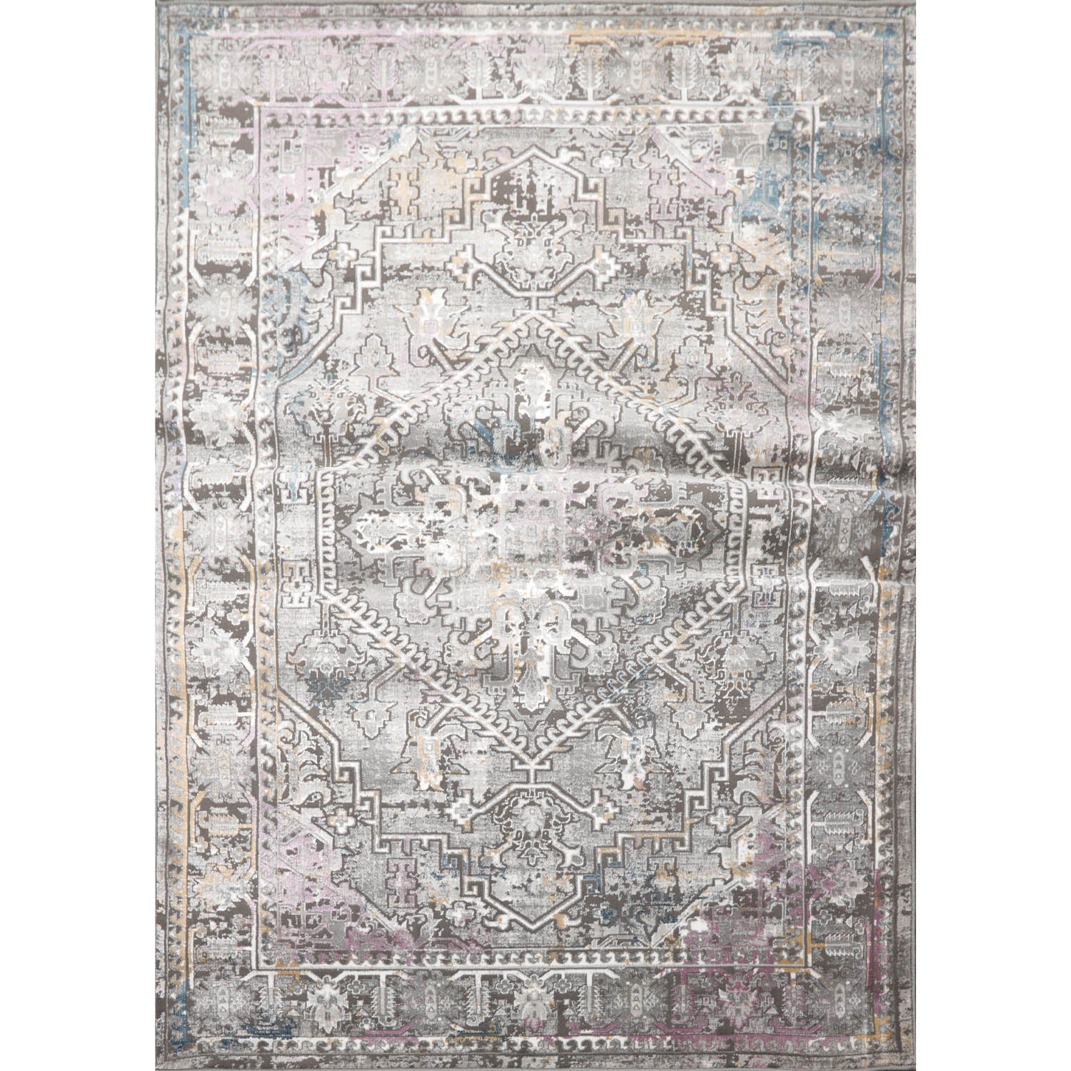 5x7 Gray, Brown, Purple Color Machine Made All-Over 100% Polypropylene Transitional Oriental Rug