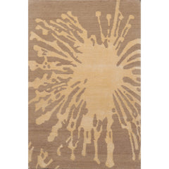 2x3 Tone on Tone Beige, , Color Hand Knotted All-Over Wool & Silk Modern Oriental Rug