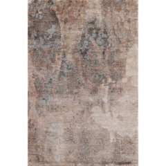2x3 Gray, Taupe, Brown Color Hand Knotted All-Over Wool & Silk Transitional Oriental Rug