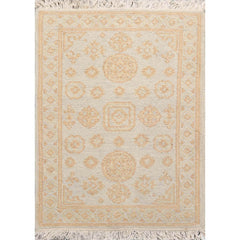 2x3 Gray, Tan, Color Hand Knotted All-Over 100% Wool Transitional Oriental Rug