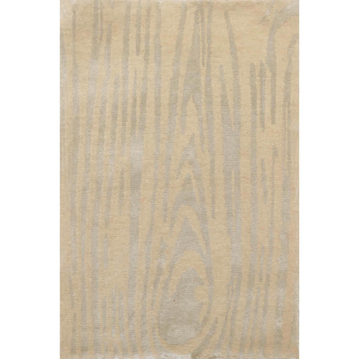 2x3 Beige, Gray, Color Hand Knotted All-Over Wool & Silk Modern Oriental Rug