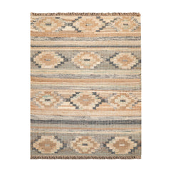 5x7 Beige, Beige, Brown Color Hand Woven All-Over 100% Wool Southwestern Oriental Rug