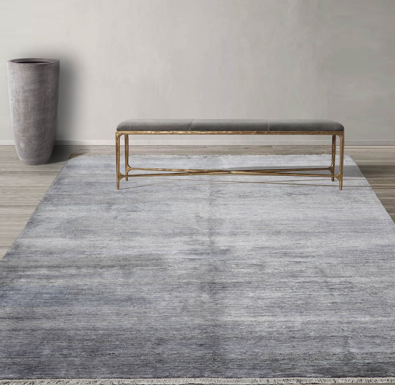 8x10 Gray, Slate, Color Hand Knotted Tibetan 100% Wool Modern Oriental Rug