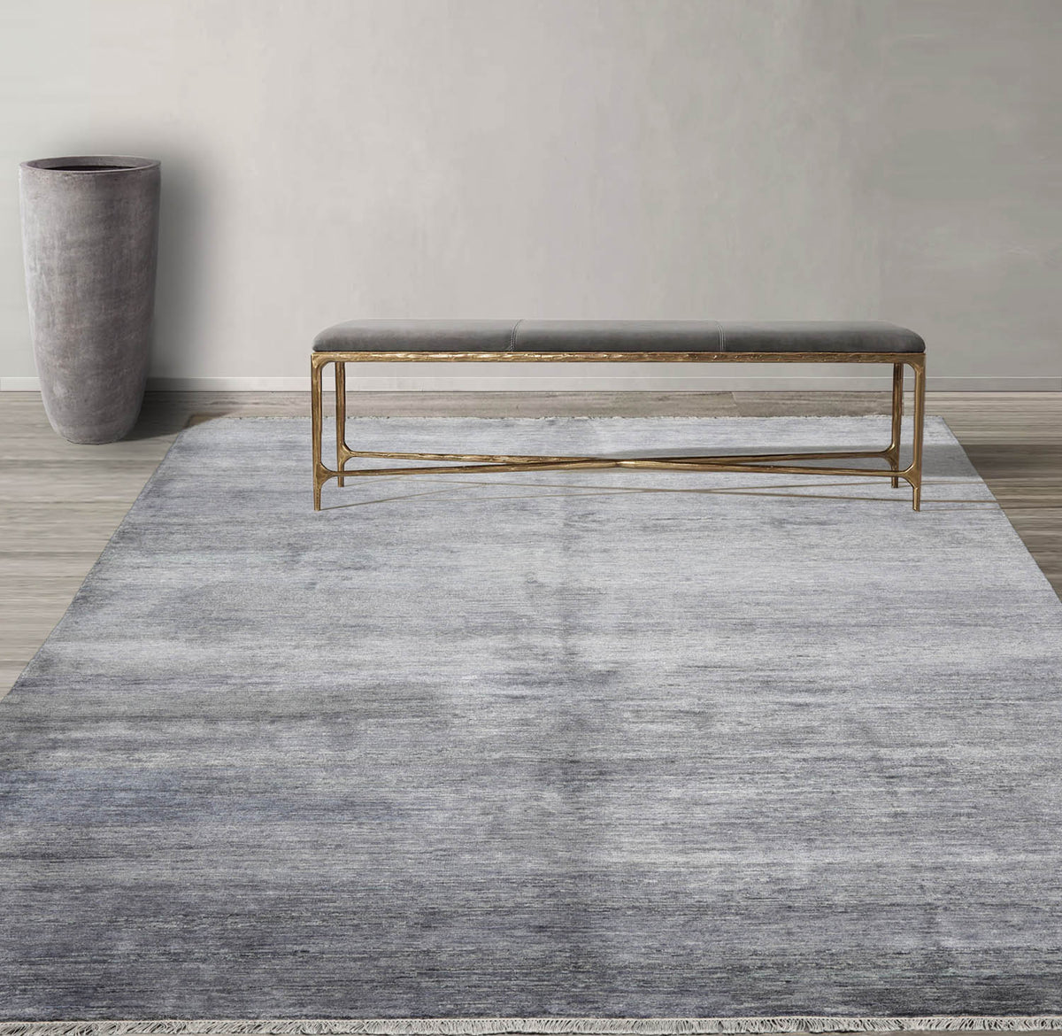 8x10 Gray, Slate, Color Hand Knotted Tibetan 100% Wool Modern Oriental Rug