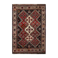 8x10 Ivory, Rust, Charcoal Color Hand Knotted All-Over 100% Wool Traditional Oriental Rug