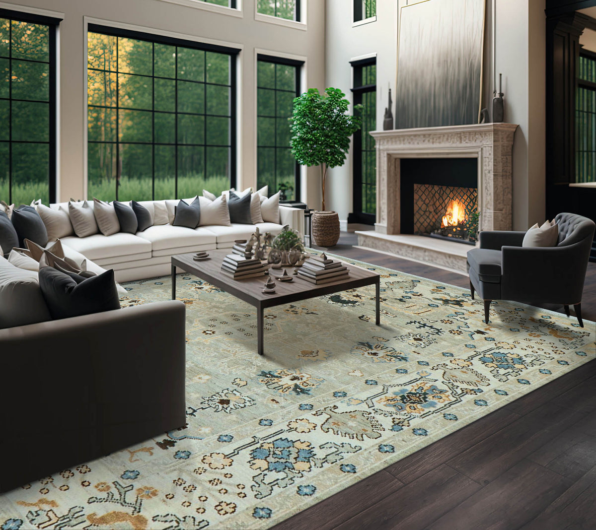 Danberry LoomBloom 8x10 Oriental Area Rug in Mint Traditional Oushak Wool Hand Knotted