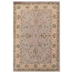 4x6 Taupe Beige Green Color Hand Tufted All-Over Wool Traditional Oriental Rug