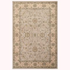 6x9 Taupe Beige Green Color Hand Tufted All-Over Wool Traditional Oriental Rug