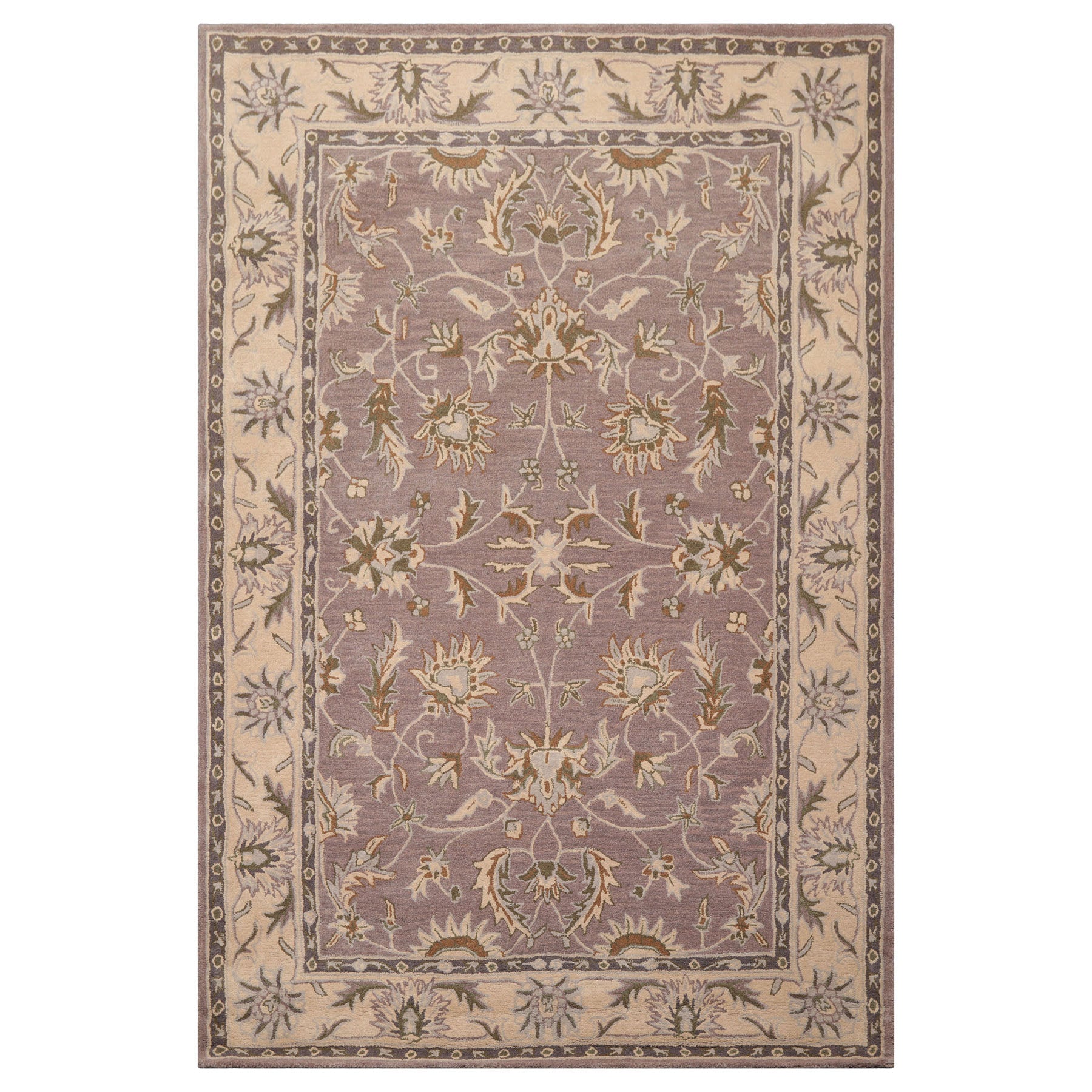 6x9 Aubergine Beige Gray Color Hand Tufted Abstract Wool Traditional Oriental Rug