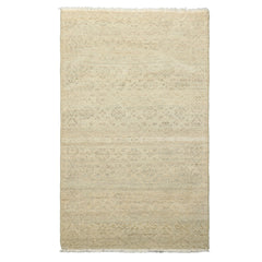 3x5 Gray, Beige, Muted Earth Tones Color Hand Knotted Afghan Oushak Wool Transitional Oriental Rug