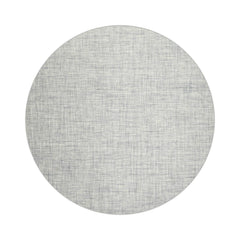 Round Slate Blue Off White Color Hand Woven Textured 80%Wool & 20%Nylon Contemporary Oriental Rug