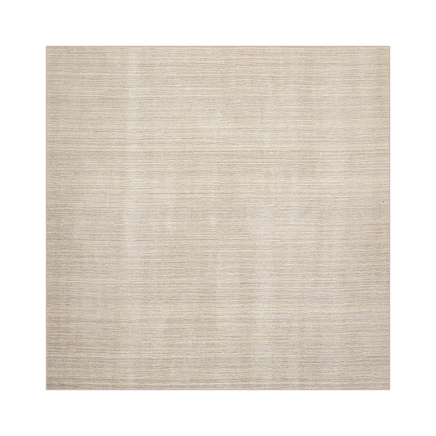 Square Beige Gray Color Hand Tufted Textured New Zealand Wool Contemporary Oriental Rug