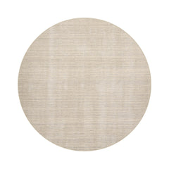 Round Beige Gray Color Hand Tufted Textured New Zealand Wool Contemporary Oriental Rug