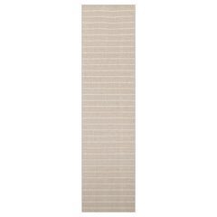 Runner Tan Ivory Color Hand Woven Herringbone New Zealand Wool Contemporary Oriental Rug