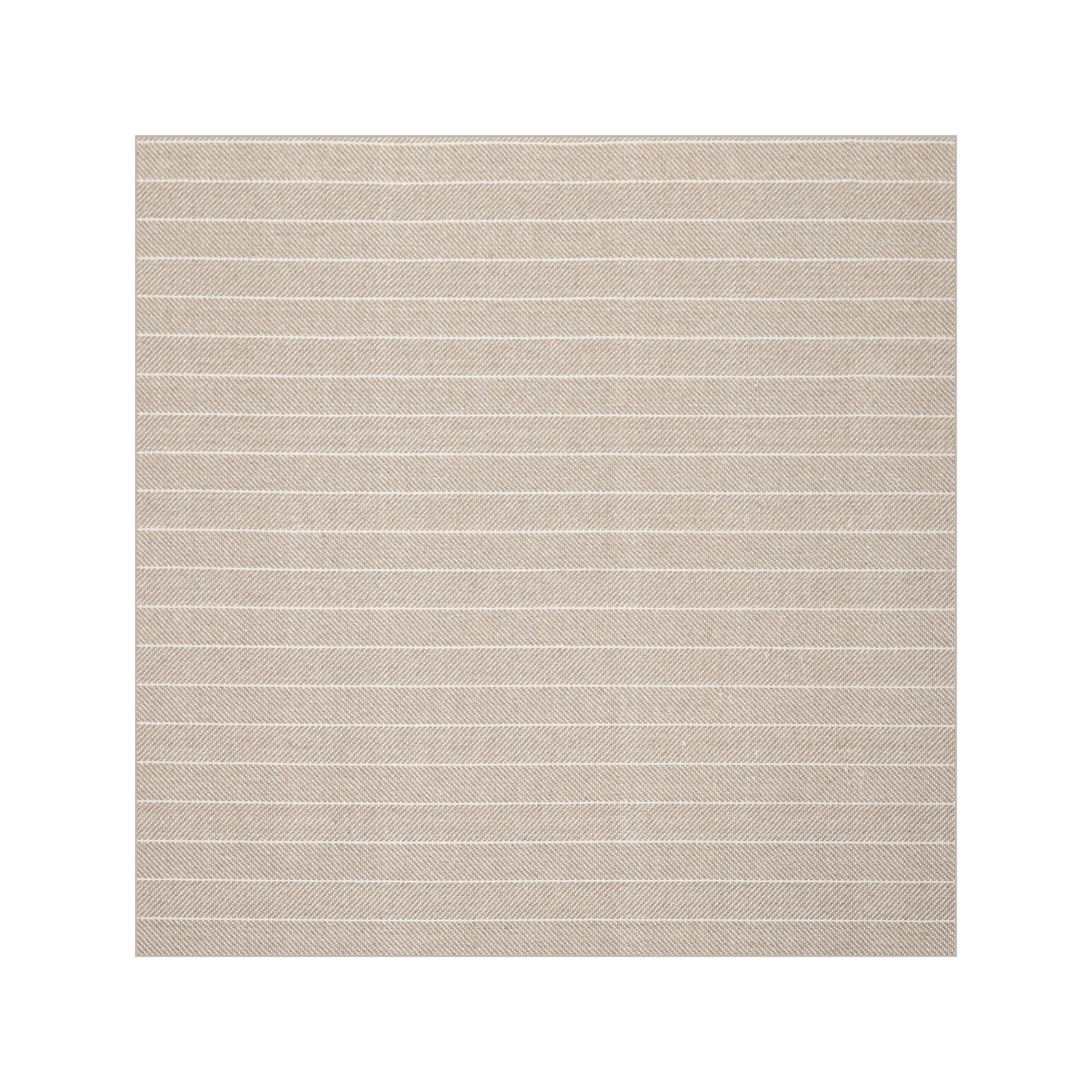 Square Tan Ivory Color Hand Woven Herringbone New Zealand Wool Contemporary Oriental Rug