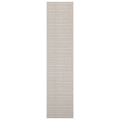 Runner Gray Ivory Color Hand Woven Herringbone New Zealand Wool Contemporary Oriental Rug