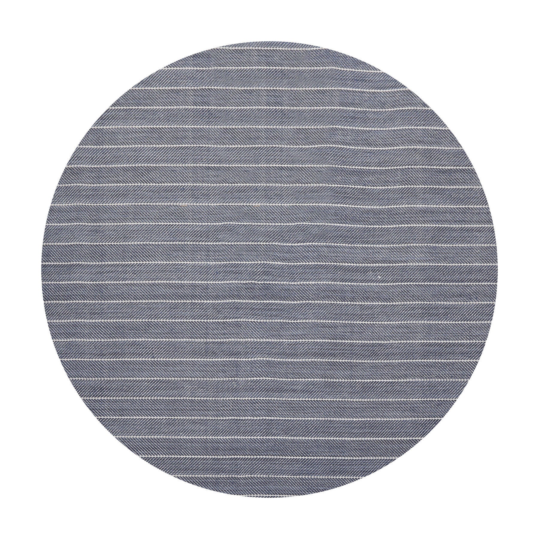 Chandra Hand-Woven Navy New Zealand Wool Herringbone Flatweave Rug in Multi Sizes by LoomBloom