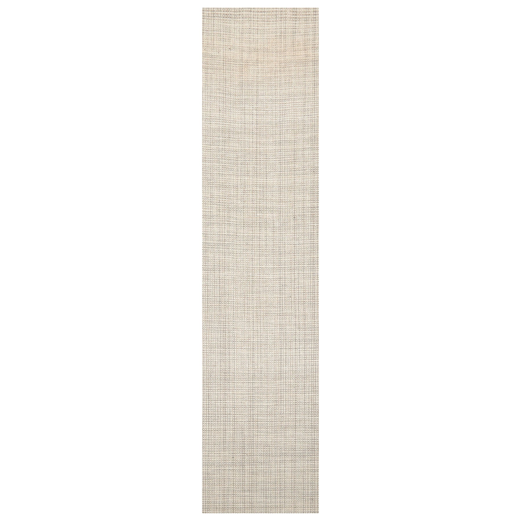 Runner Beige Gray Color Hand Woven Textured New Zealand Wool Contemporary Oriental Rug