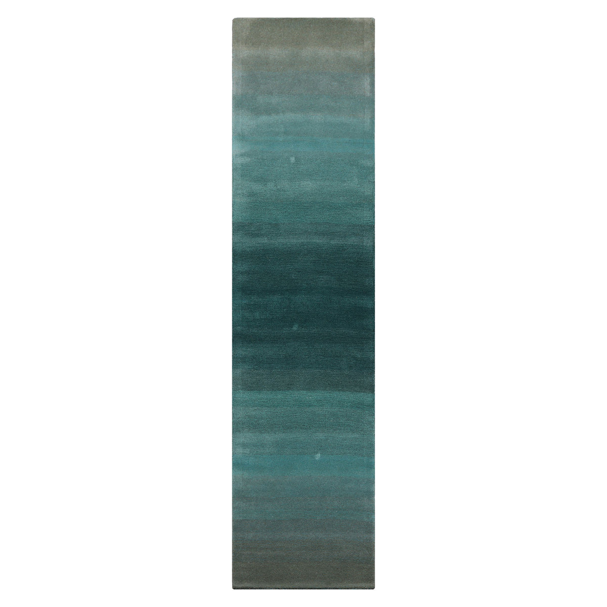 Runner Teal Color Hand Tufted Designer Rug Wool Modern & Contemporary Oriental Rug