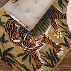 loomBloom Multi Size Multi Color Pictorial Transitional Chinese Art Deco Dragon and Phoenix Hand Tufted Wool Oriental Area Rug